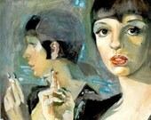 Liza - Original Watercolor Painting - portrait painting  - wall decor -Film Star portrait -  Portrait - painted portrait - custom portrait