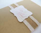 Rustic Wedding Invitation Pocketfold Suite, Elegant Lace - 99 Cent Sample