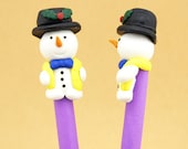 New Cute Fimo Polymer Clay Winter Christmas Snowman Hat