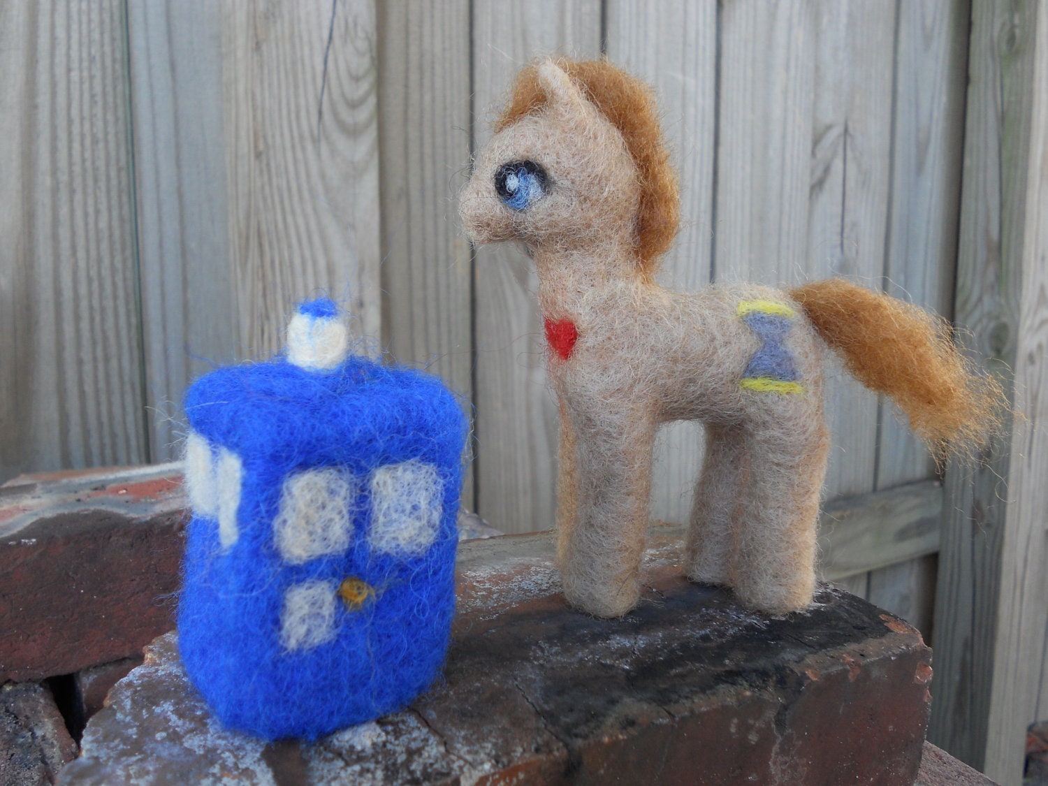 Doctor Whooves Felt Plush / Needle Felt My Little Pony Time Turner Plush Toy / Doctor Who Eleven Matt Smith Soft Toy / MLP FiM Bow Tie