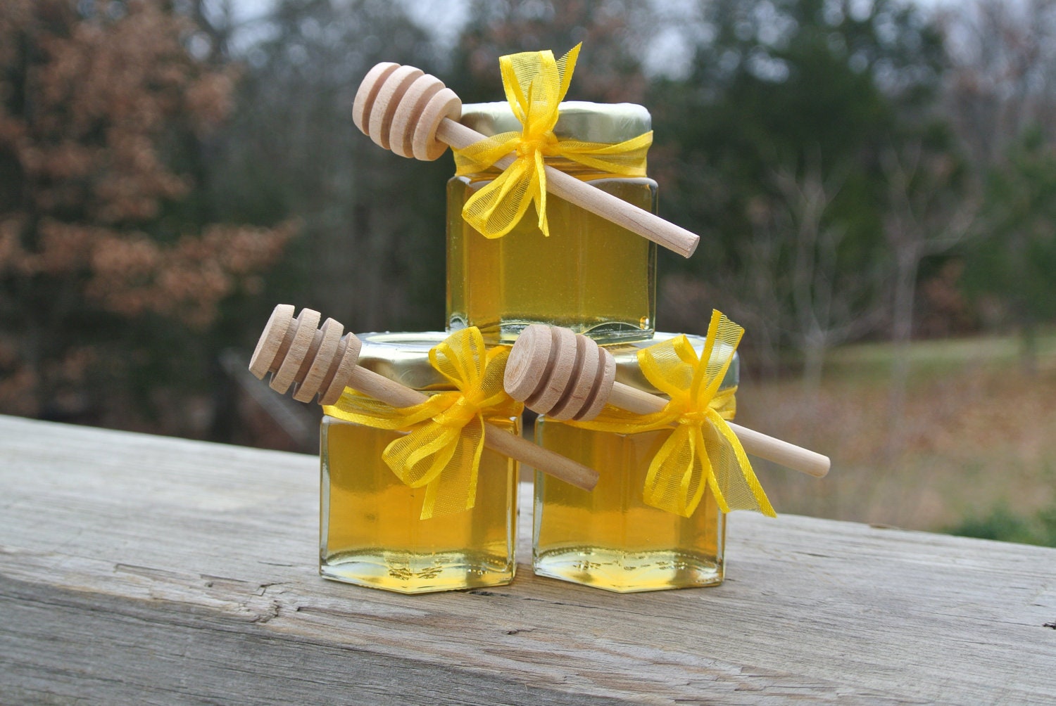 Wedding Honey Favors Yellow, Bridal Shower Favors, Party Favors,  24 Jars Filled FRESH & Safety Sealed
