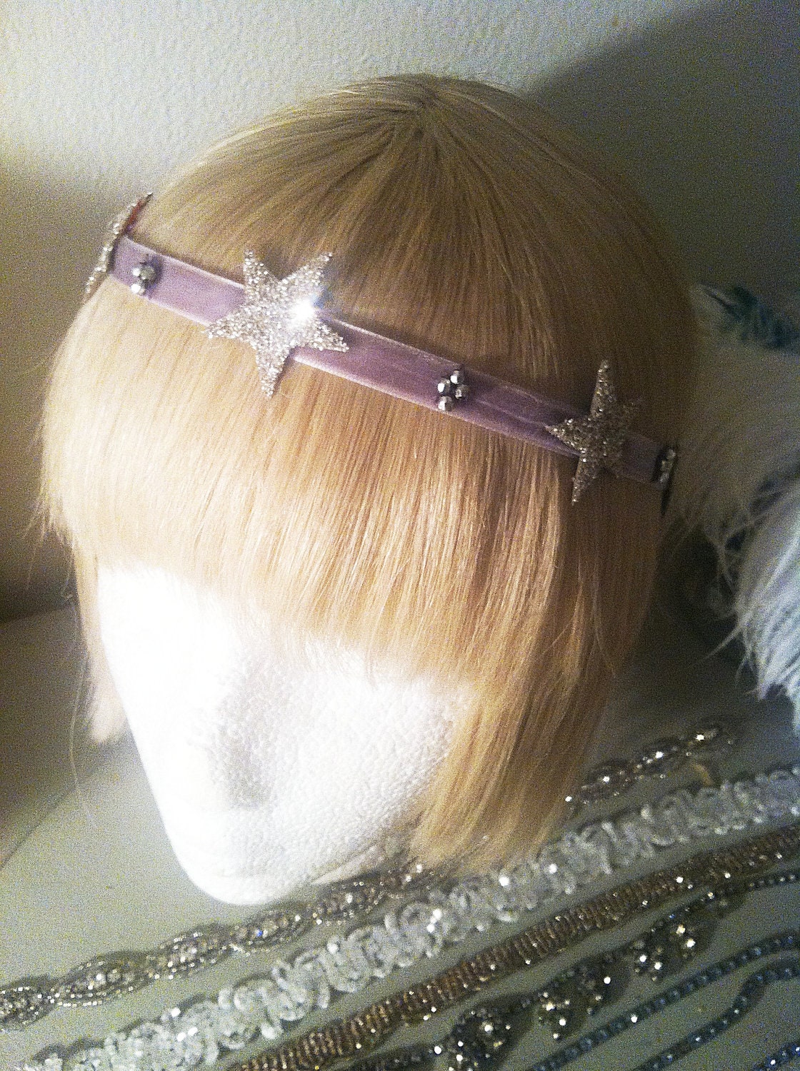 Stardust  Headband-1920s The Great Gatsby Ziegfeld Follies Dancer Holidays Sparkle Antique Vintage Wedding  Headpiece