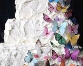 30 Edible Butterflies in All Sorts - Wedding Cake Topper, Wedding Cupcakes, Edible Paper, Cake Supply