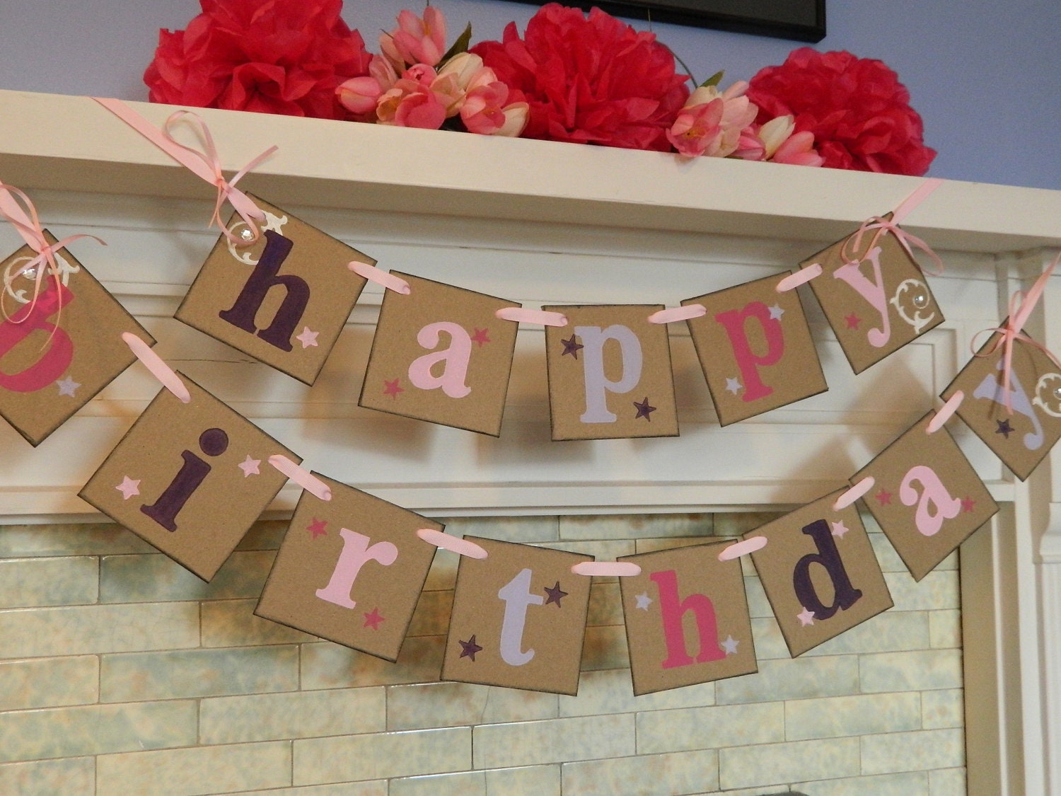 Happy Birthday Banner Girls Western Theme Party Girls Birthday Garland Cowgirl Party Decor Party Decor Photo Prop