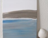 Hidden Shore Original Painting 11 x 14 Abstract White, Brown, Blue Acrylic On Canvas Coastal Beach Home Decor