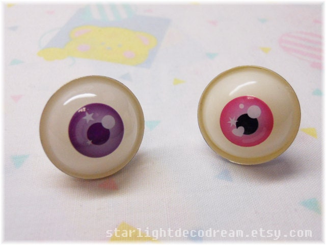Sweet Sight Pastel Pink or Lavender Eye Ring for Fairy Kei, Spooky, Creepy Cute, Kawaii Style