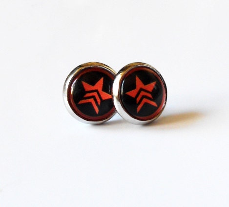 Renegade Mass Effect Stud Earrings Gamer