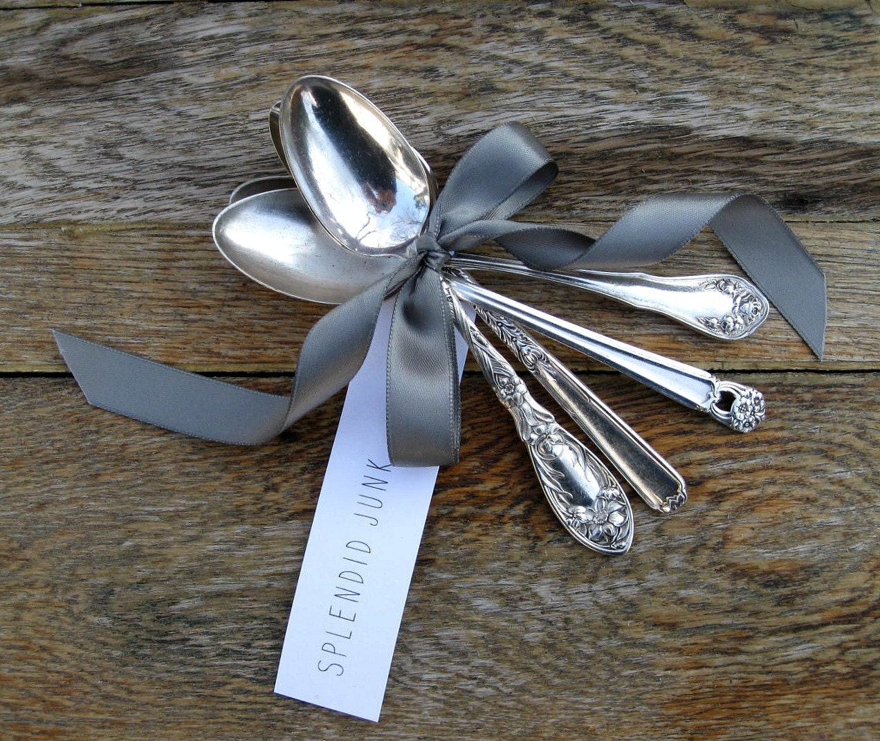 Set of Four Vintage Spoons - Mixed Pattern Silverplate - Teaspoons