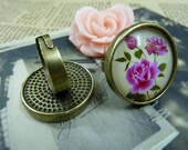 10pcs 25mm Antique Bronze  Cameo Cabochon Base Setting Rings G260