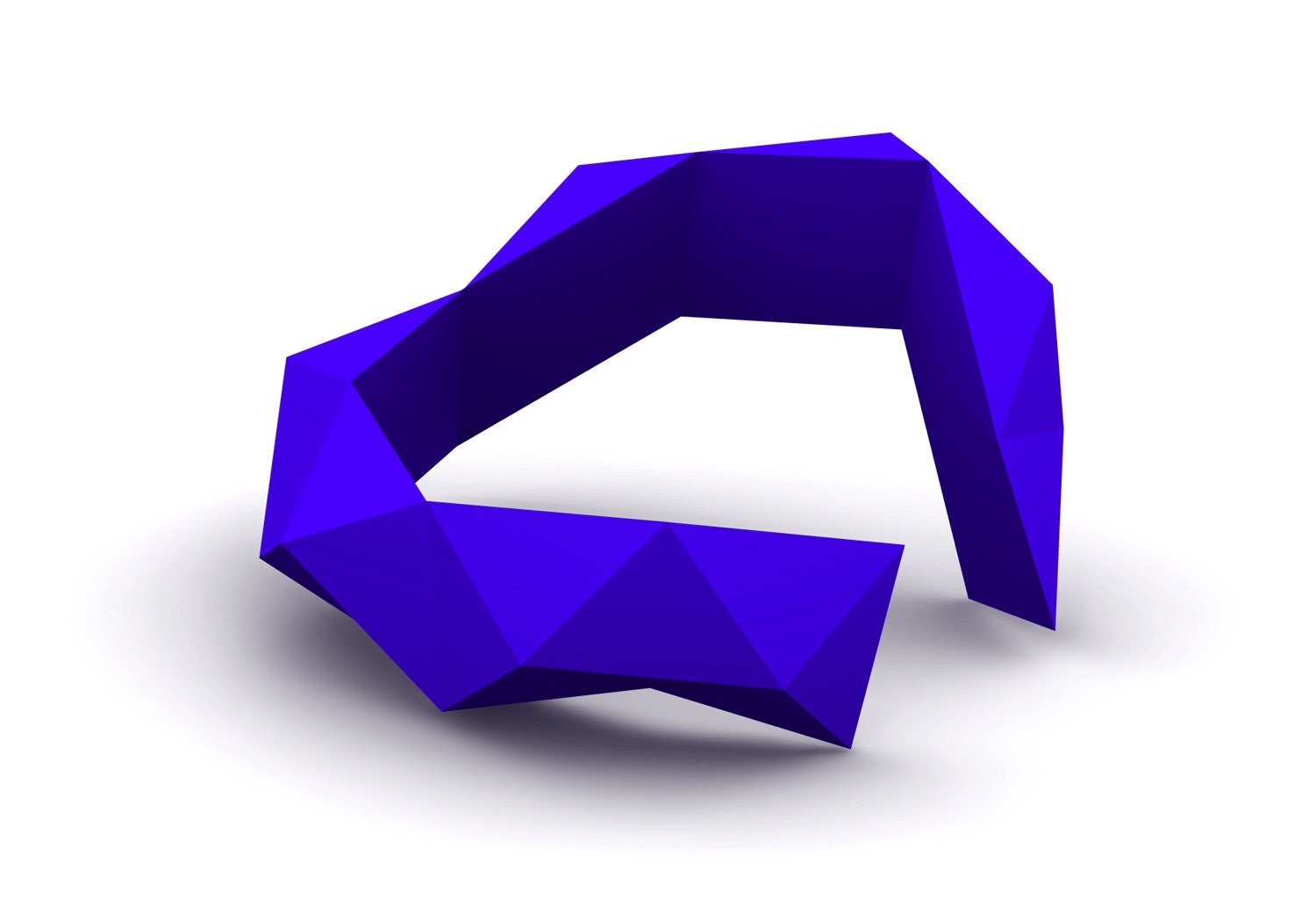 Crab Cuff - Modern Geometric Sintered Nylon Blue Cuff Bracelet