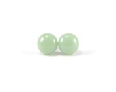 Pastel willow green fused glass stud earrings with surgical steel earring posts