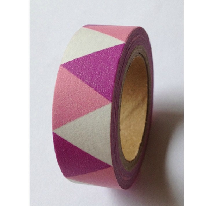 Japanese Washi Masking Tape - Pink and White Triangle - 11 yards