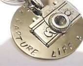 Graduation Gift: Capture Life Keychain, Hand Stamped Key chain for Women or Men photographers from Moonstone Creations