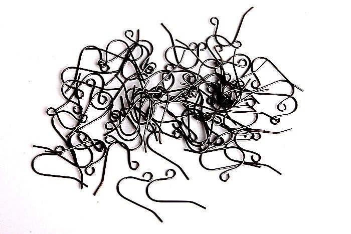 earring finding gunmetal hooks nickel free 15 pairs