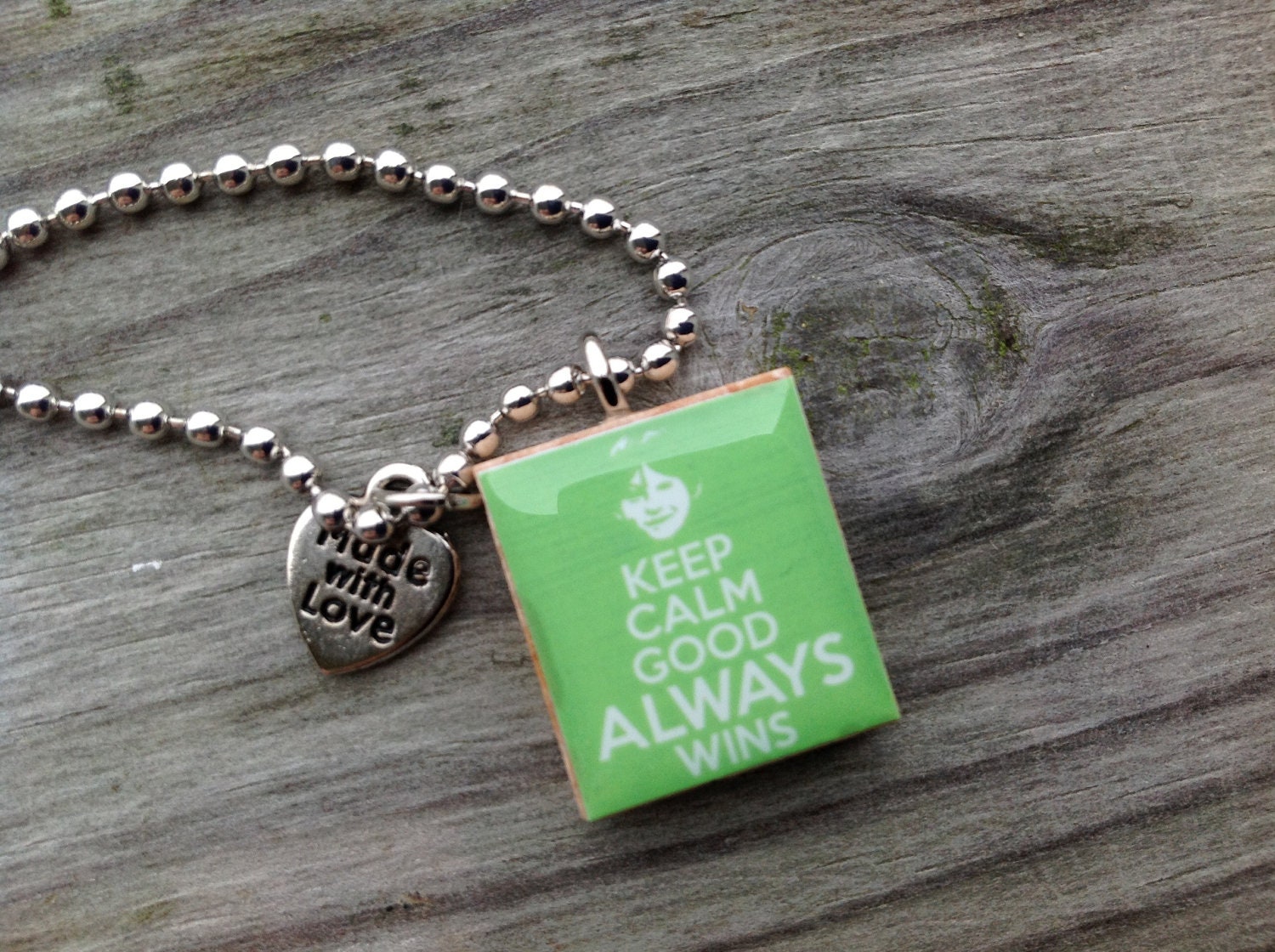 Once Upon A Time Henry Keep Calm Good Always Wins Scrabble Tile Pendant Necklace