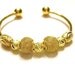 1 Blank Gold Cuff Bracelet for Euro Charm Beads  - Gold Plated - European, Add a Bead, Removable, Screw on and off ends