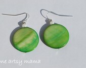 Lime Green Dangle Statement Earrings
