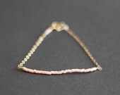 salmon pink - lucky gold delica bracelet