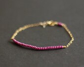 plum purple - lucky gold bracelet