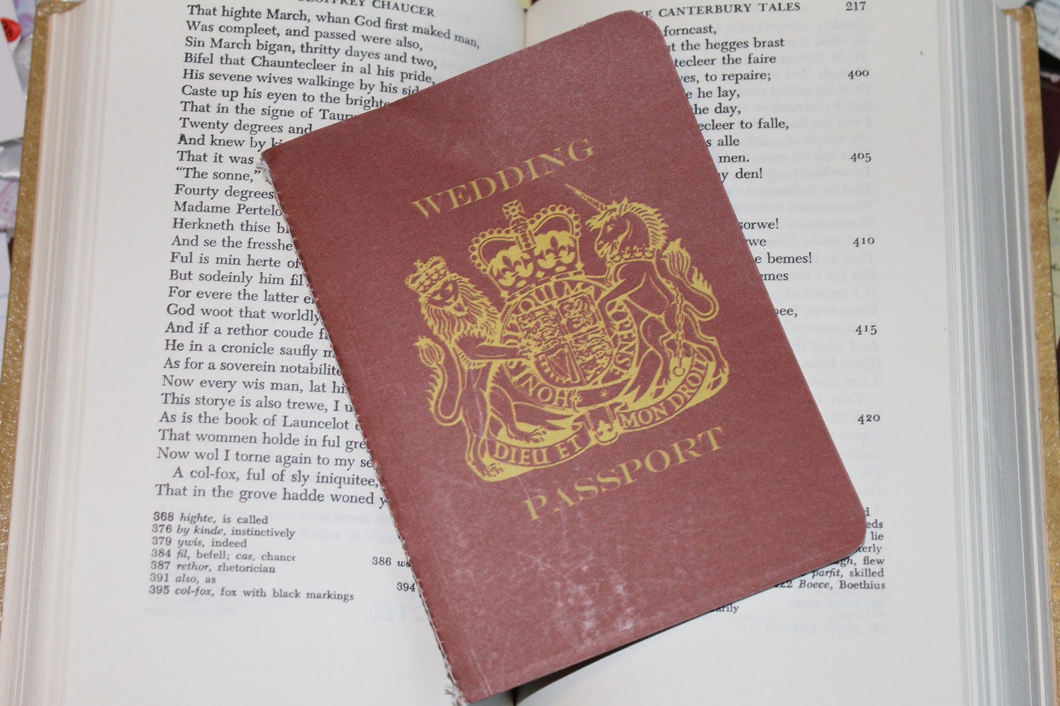 Passport Wedding Invitation and RSVP Set Printed A6