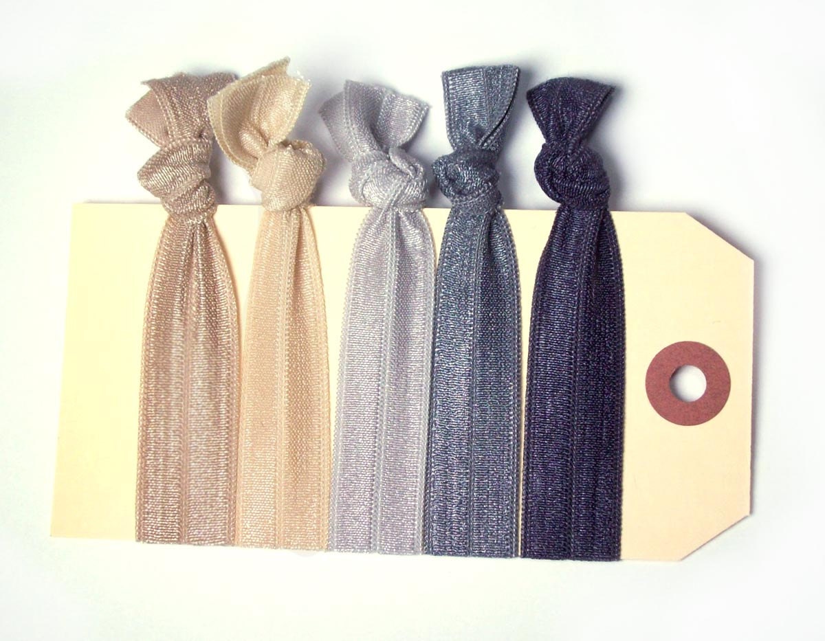 elastic hair ties neutrals hair accessories set of 5