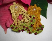 Lace Angel of Christmas Nativity Ornament with Swarovski Crystal