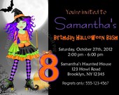 Printable Halloween Birthday party, Invitation Custom Personalized Digital File, DIY Printable