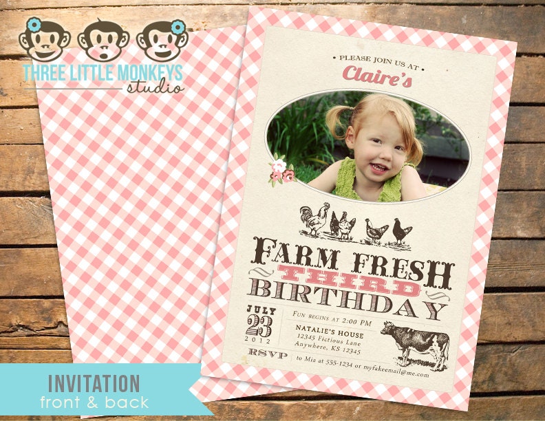 Vintage Farm Fresh Photo Invitation
