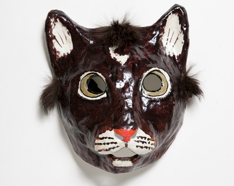 Paper mache cat mask
