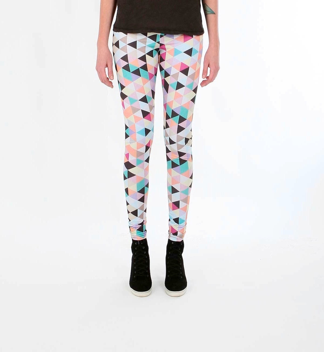 Geometric ECO friendly bamboo fiber leggings for WOMEN