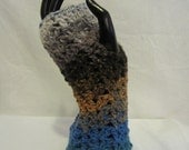 SALE, NOW 33% OFF:   Mosaic crocheted fingerless gloves/wrist warmers