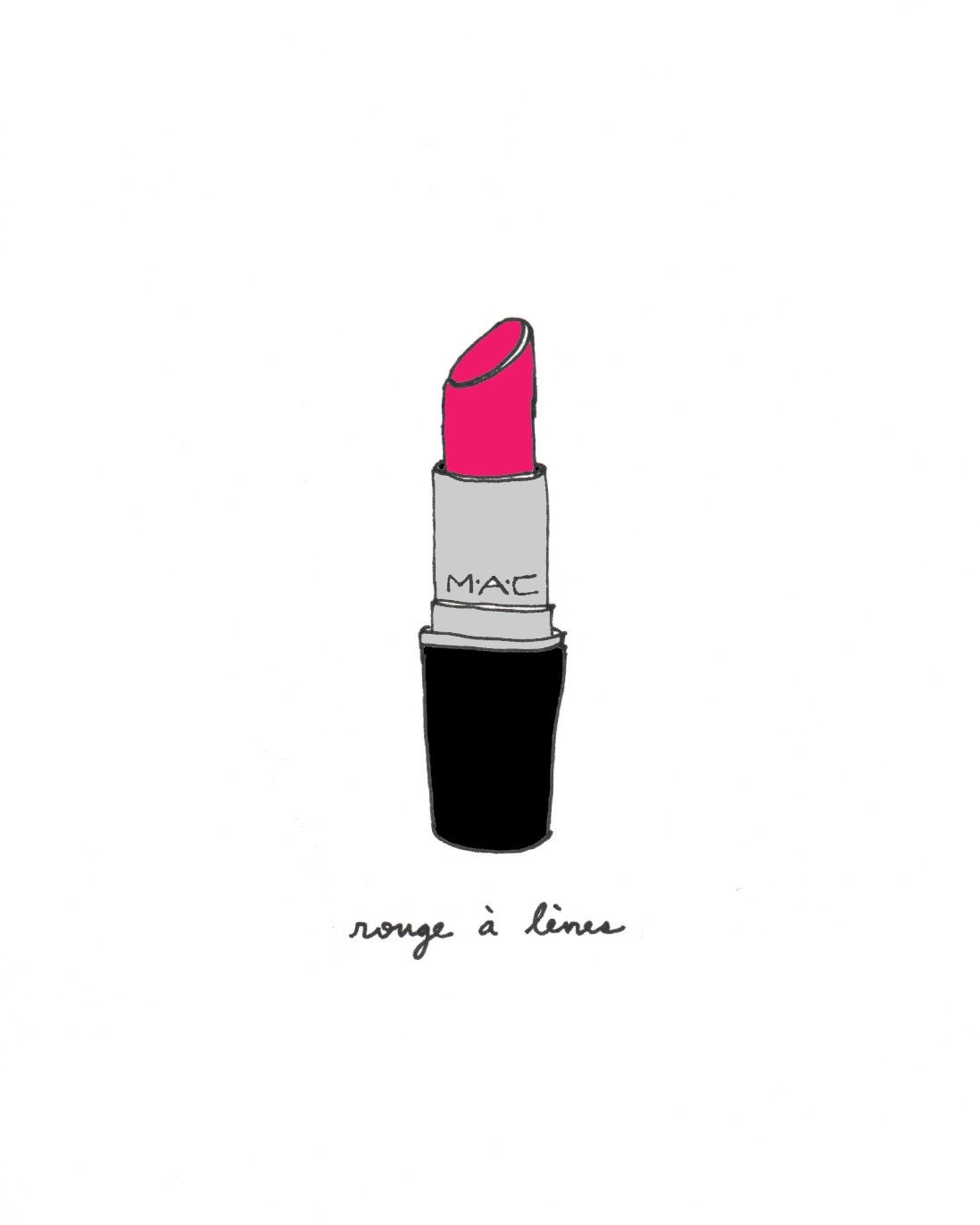 Perfect Lipstick - 8x10 Illustration Print, Digital Art