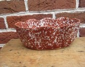 Vintage Art Pottery Spotted Speckled Brown Flower Planter Vintage Planter 1950s or 60s Pottery USA