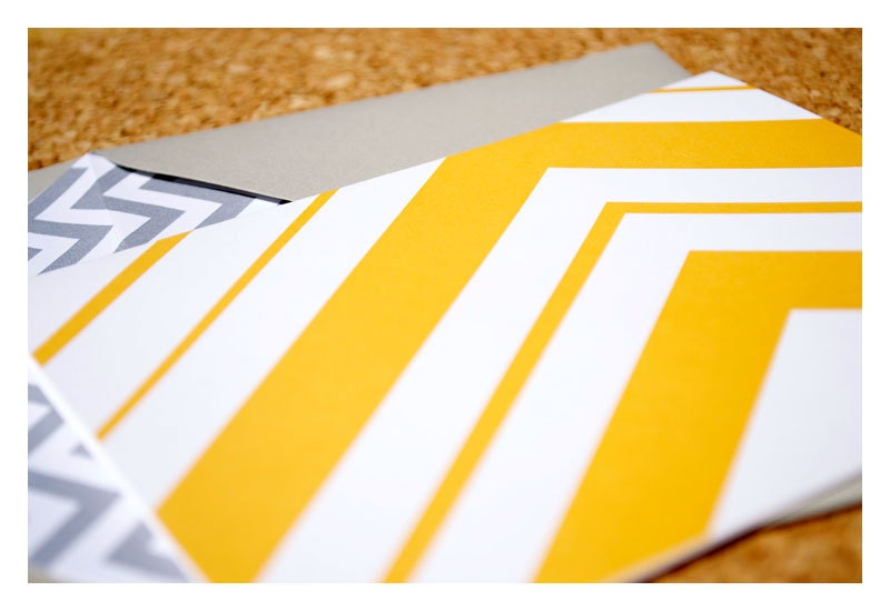 Chevron Stripe Note Cards with Lined Envelopes
