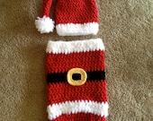Instant Download - PDF Santa Cocoon and Hat PATTERN - Christmas Crochet Pattern - Christmas - Newborn Photography prop