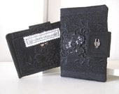 The Night is Still Young - Black on Black, Lace and Sequins - Smaller Size Clutch