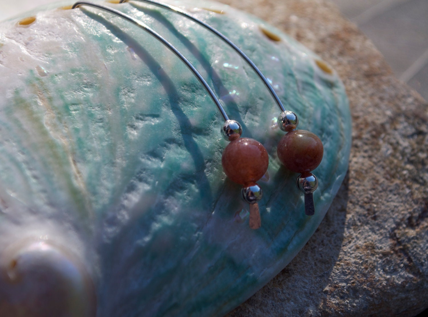 semi-precious fancy jasper earrings