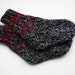 Hand Knitted Wool Socks - Gray and Black, Children Size
