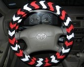 Red/Black Chevron Steering Wheel Cover