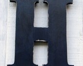 Distressed Large Wooden Letter "H" 12" Tall Navy Blue Rustic home Decor Christmas gift