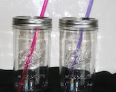 Set of 2 - REDNECK TUMBLERS 20 oz  Mason Jar  Lids & Reusable Acrylic Straws - choice of color