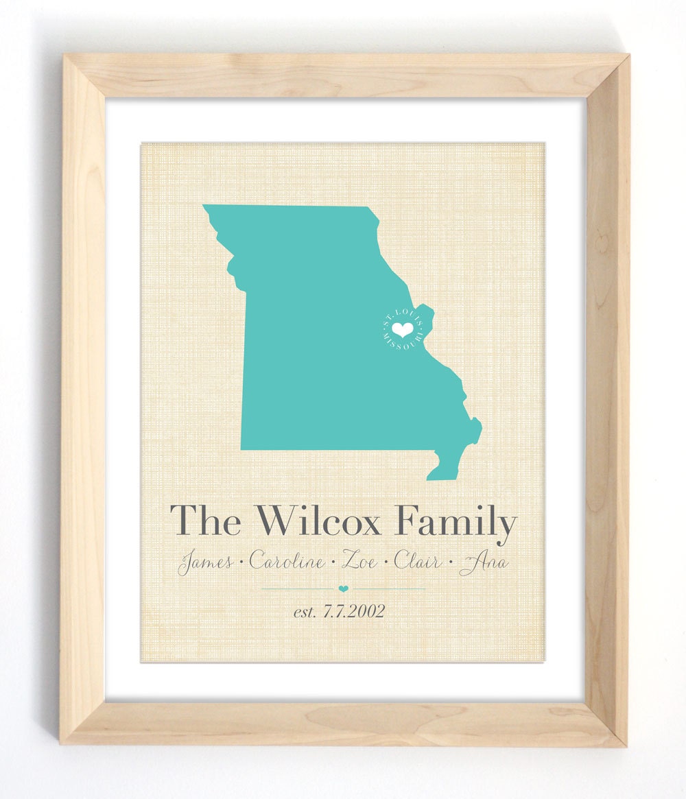 11 x 14 Personalized Family Print