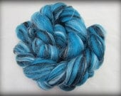 4 Oz "Topaz Tempest" Wool Roving Braid Fiber for Spinning, blending, and more