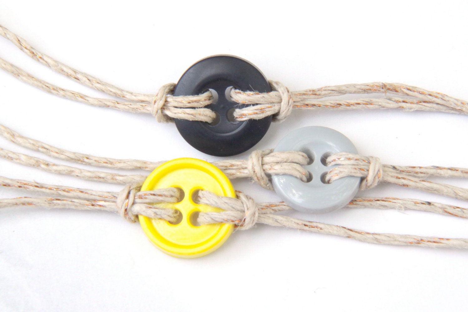Button Bracelets--Sunshine on a Cloudy Day Mix