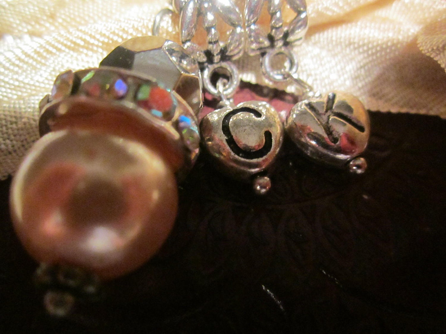 Wedding Planner Small Brown Leather Journal/Notebook with Vintage Styled Pendant and Initial Charms