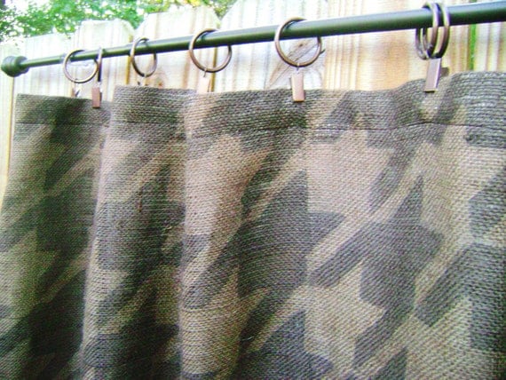 Burlap Houndstooth Curtains & Drapes