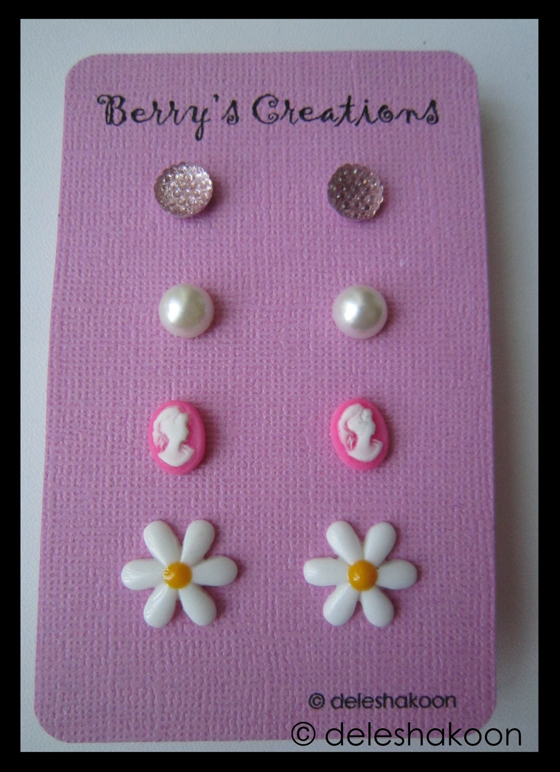 Trendy Everyday Wear Earrings. 4 Different Pair. SET F