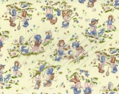Retro Fabric 60s Vintage Material Pink Blue Children's Pattern Baby Boy Girl Nursery Decor Cotton Yard Quilting Sewing