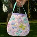 Quilted Toddler Purse in pink, lavender and aqua in butterfly print