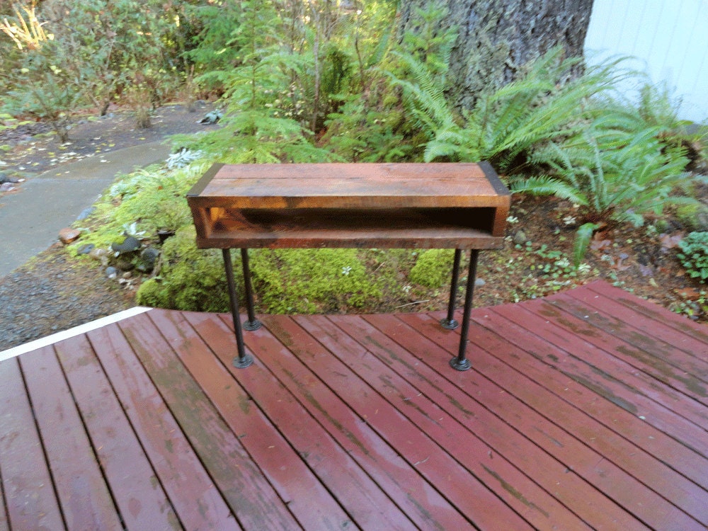 Childrens Industrial Salvaged Barnwood Desk with pipe legs